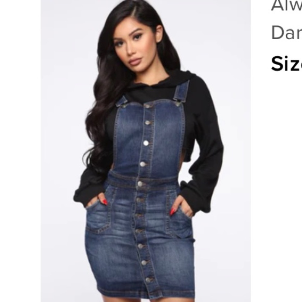 💙 NEW fashion nova jean overalls dress